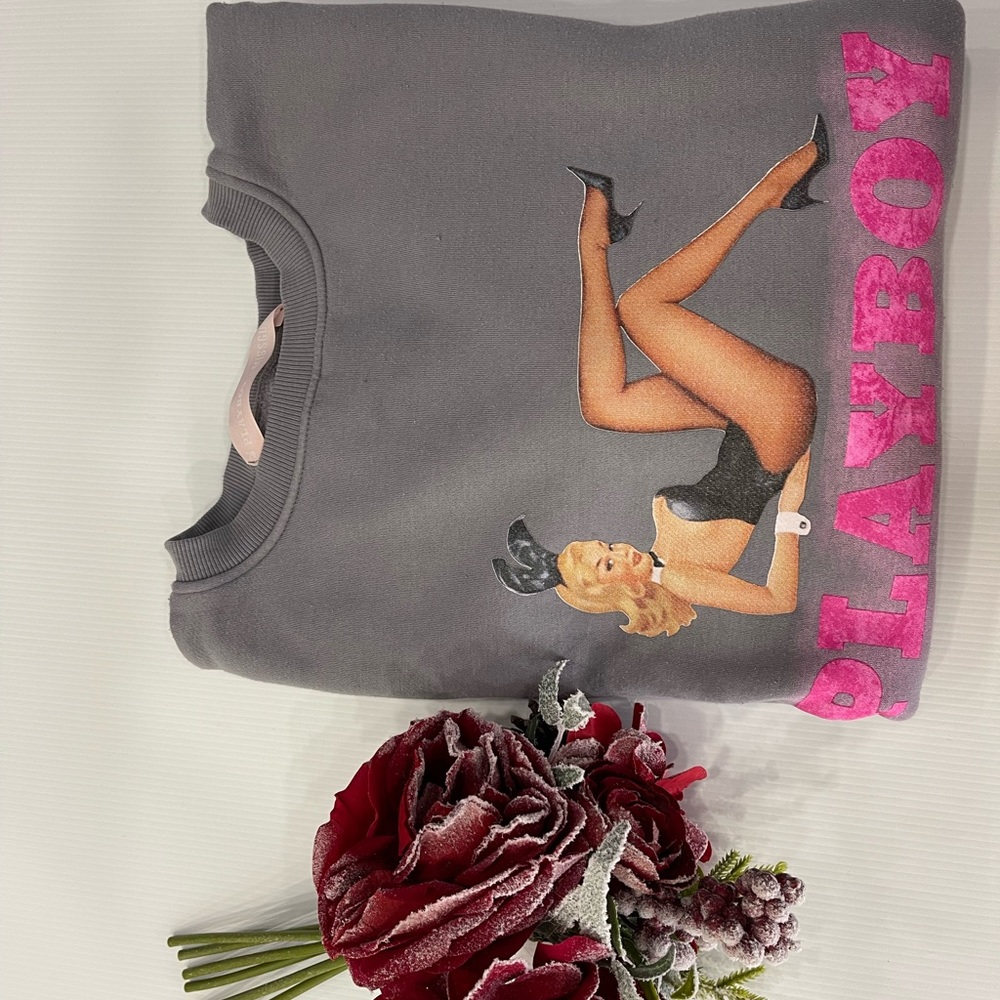 Misguided PlayBoy Sweater Gray Size 6 Oversized S